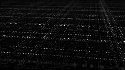 Cyberspace with blue multi layered grid