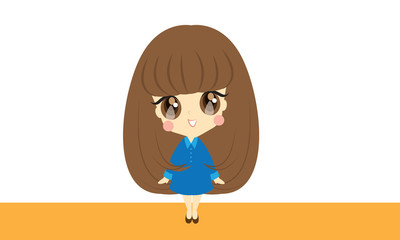 Girly cute cartoon vector