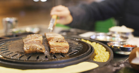 Korean BBQ in restaurant