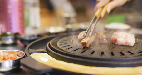 Korean BBQ in restaurant