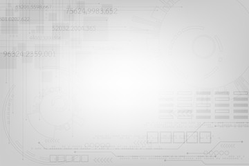 Vector background in the technology concept on a gray background.