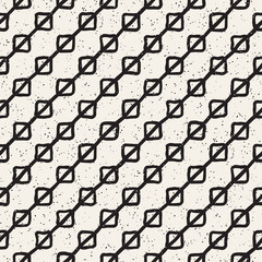 Fototapeta premium Hand drawn style ethnic seamless pattern. Abstract grungy geometric background in black and white.