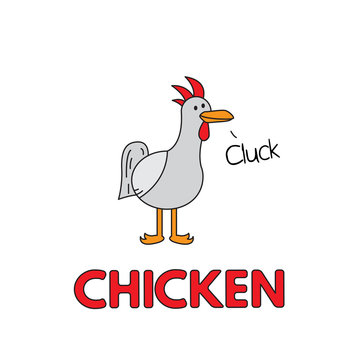 Cartoon Chicken Flashcard for Children