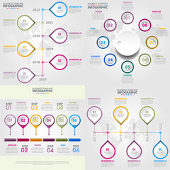Business timeline strategy infographics design template set Vector eps10 - obrazy, fototapety, plakaty