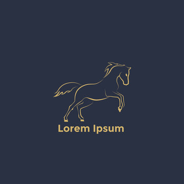 logo running horse, contour logo