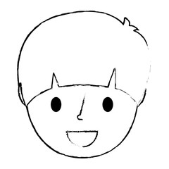 young face boy smiling cartoon character