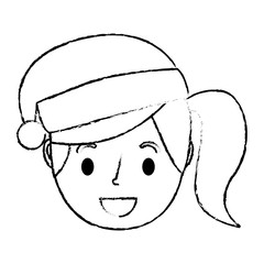Obraz na płótnie Canvas little girl smiling wearing christmas hat