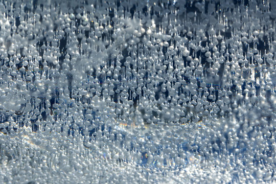 Abstract background. Bubbles of air frozen in ice. Fabulous texture. © romsvetnik