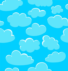 blue clouds. vector seamless pattern. sky background