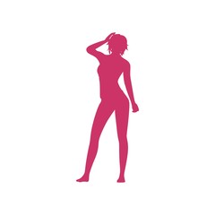 Naklejka na ściany i meble Sexy young woman silhouette . Fashion mannequin. Female figure posing.