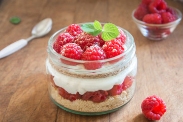 Raspberry Dessert in Jar