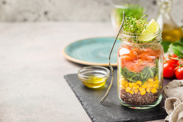 salad in a mason jar