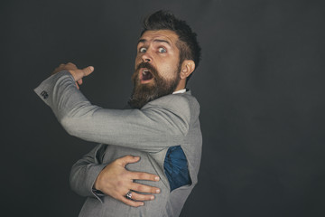 Hipster chose small size jacket, seam torn under armpit.
