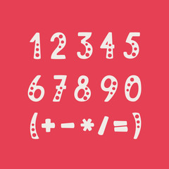 Vector set of numbers and mathematical symbols