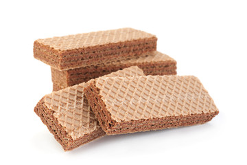 Brown wafers stick on white