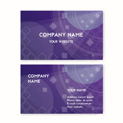 Business card violet. Party vector illustration. The concept of modern design.