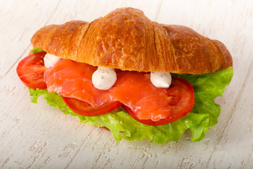 Croissant with salmon