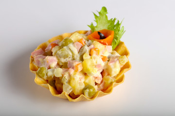 Tartlet with Russian salad