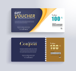 GIFT VOUCHER Template. Promo banner and gift for customer. vector illustration