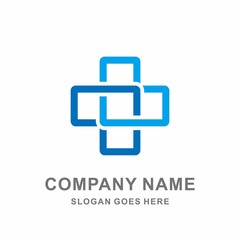 Medical Pharmacy Healthcare Geometric Cross Hospital Clinic Wellness Business Company Stock Vector Logo Design Template