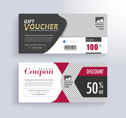 GIFT VOUCHER Template. Blank space for images.