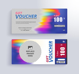 GIFT VOUCHER Template. Blank space for images.