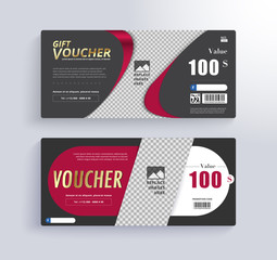 GIFT VOUCHER Template. Blank space for images.