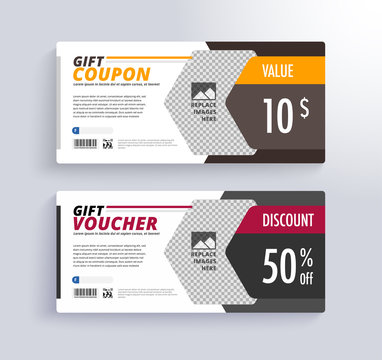 GIFT VOUCHER Template. Blank space for images.