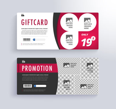 GIFT CARD Template. Blank space for images.