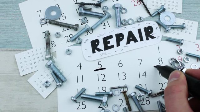 Mark in the calendar for repair