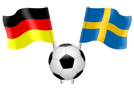 Flags. Football. Group F. Germany  –  Sweden 