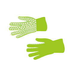 Green gardening grip gloves