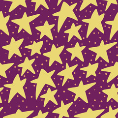 Obraz premium Seamless star pattern, plum background