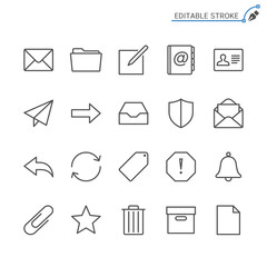 Email line icons. Editable stroke. Pixel perfect.