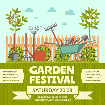 Garden festival colorful poster