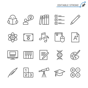 Education line icons. Editable stroke. Pixel perfect.