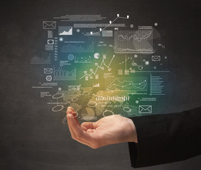 Hand holding business plan