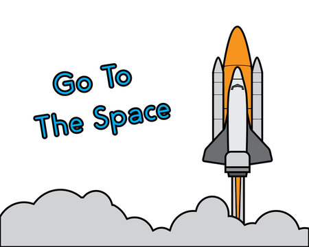 rocket launch cartoon illustration , cartoon design style , designed for illustration