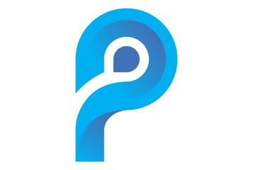 letter P blue concept