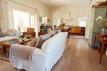 Fototapeta premium Interior of the lounge area in a country style home