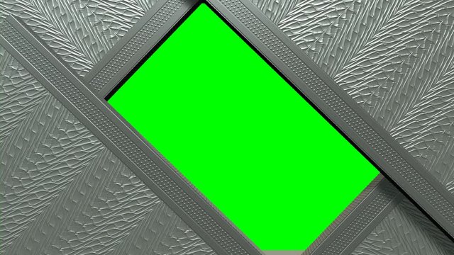 Apertura chiusura con rotazione di pannelli in metallo su sfondo chroma key