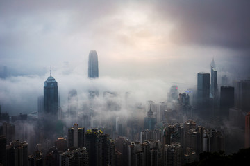 Misty and Cloudy view at Hong Kong 
