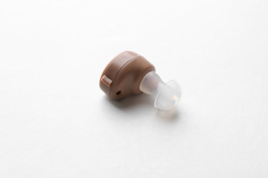 Hearing aid on white background