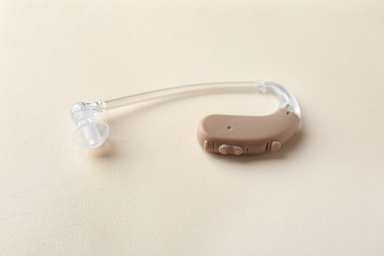 Hearing aid on light background