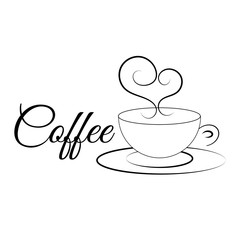 Coffee cup design black on white bg vector eps 10