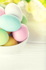 Naklejka na ściany i meble Colorful easter eggs. Happy Easter card