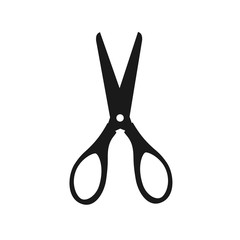 Silhouette of little open scissors