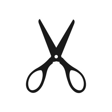 Silhouette of open scissors