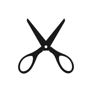 Silhouette of very open scissors