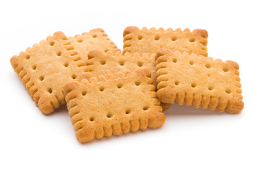 Tasty cookies biscuits on the  isolated background.